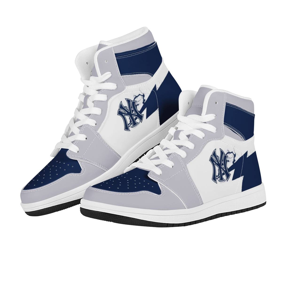 Men's New York Yankees High Top Leather AJ1 Sneakers 001